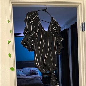 Coco Bianco Black and White Striped Blouse